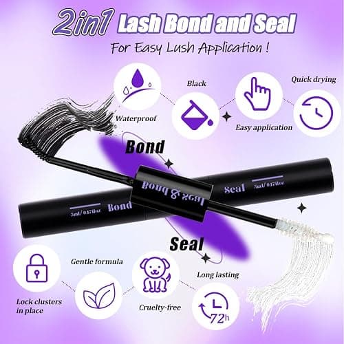 DNSGOOR DIY Extension Kit 840Pcs D-Curl Lash Clusters, Mirror Storage Box, Bond & Seal Glue Remover, Tweezers, Brush Applicator thumbnail 5