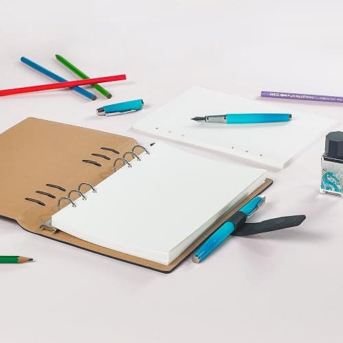135 Blätter A5 Papier Leeres, OVISEEN 6 Löcher A5Nachfüllpapier Nachfüllbare Refill Paper Nachfülleinlagen für Notizbuch, Tagbuch, Skizze, Malerei(3 Packungen) thumbnail 6