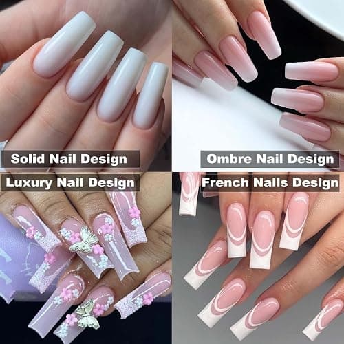 300pc Long Square Nail Tips Square Fake Nails Tips Long Acrylic Nails Tips Clear Press on Nails Soft Gel Nail Tips Full Cover False Nails Artificial Fingernail for Gel Nail Extensions thumbnail 4