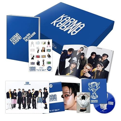 Stray-Kids - The 4th Album [KARMA] (CEREMONY Ver.) Outbox + Photobook + Photo Postcard Set R + Removable Sticker + Mini poster + 2 Pin Badges + 5 Extra Photocards - Image 1
