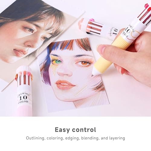 languo 120 Colors Multicolor Ballpoint Pens, 10-in-1 Colored Pen, 0.8mm Tip | 12 Pack, Retractable Colored Ballpoint Pen, Easy Color Switching, Smooth Ink Flow, Great for Drawing, Note-Taking, Journaling thumbnail 2