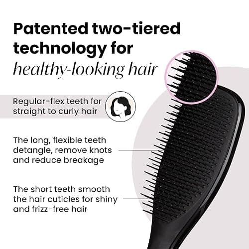 Tangle Teezer Ultimate Detangler Hairbrush - For Wet & Dry Hair - Detangling Brush for All Hair Types - Two-Tiered Teeth Reduce Breakage & Eliminate Knots - Liquorice Black thumbnail 2