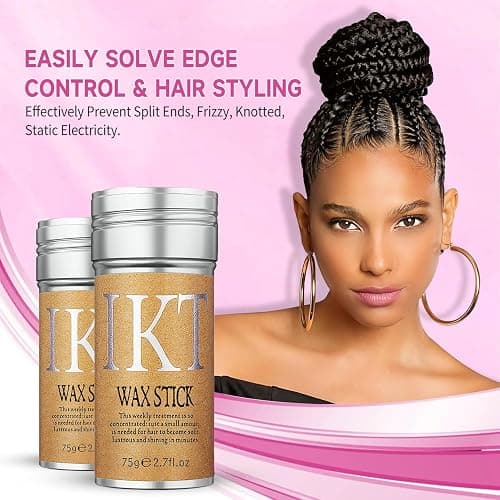 PasaRose Hair Wax Stick, Slick Back Styling Set for Puffs and Wigs - 4 Combs: Edge Brush, Rat Tail for Separation, Loose Hair Brush, Non-Greasy Finish for Styling thumbnail 3
