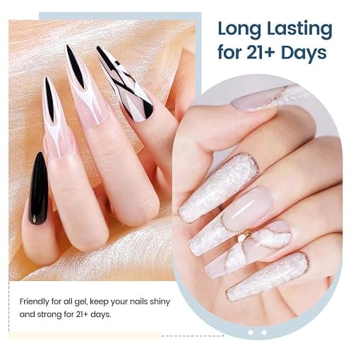 JODSONE 10ml Base Coat Gel Nail Polish Glossy Durable Gel Soak Off Clear No Wipe Nail Salon and DIY Home Need U V Lamp Curing thumbnail 3