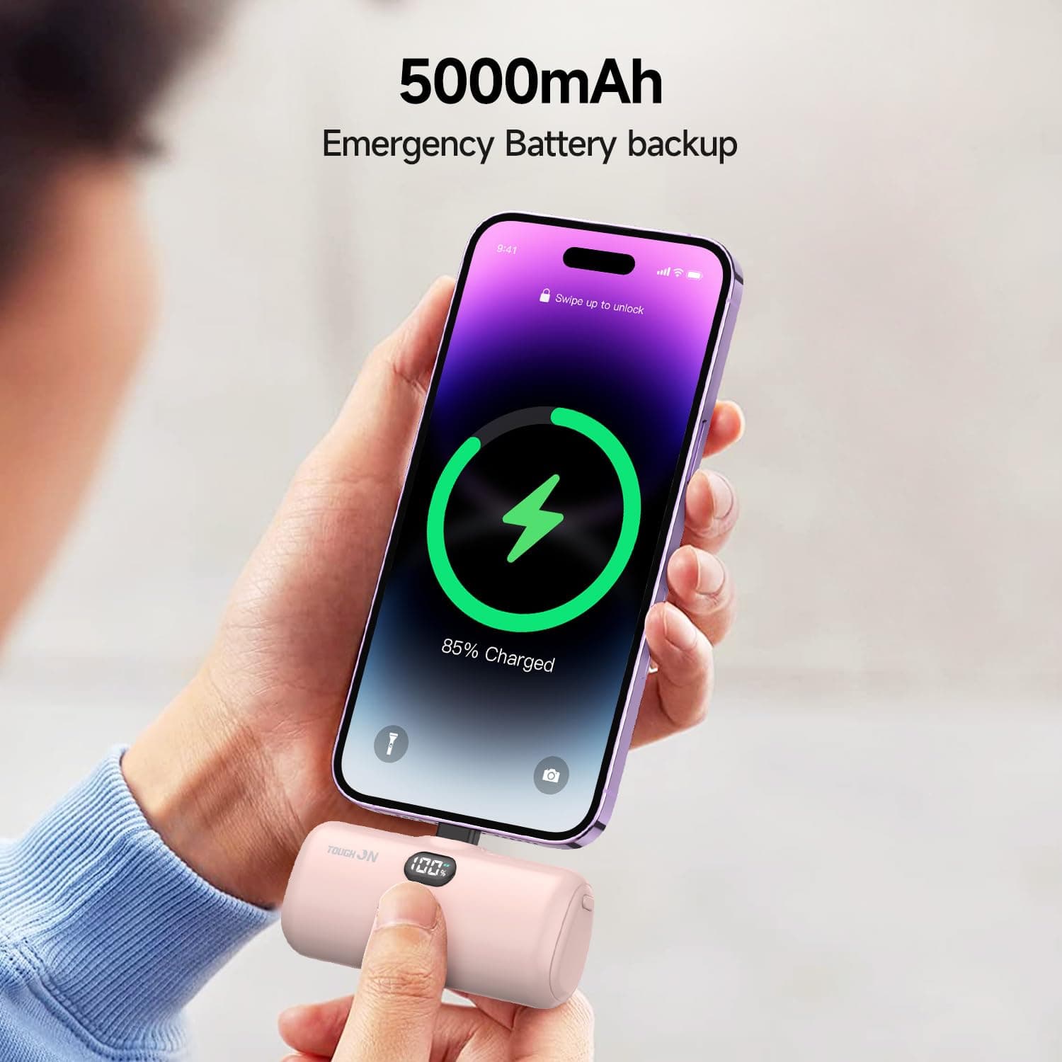 TOUGH ON Mini Portable Charger 5000mAh Power Bank PD Fast Charging, Small Portable Charger Battery Pack Compatible with iPhone 14,13,12 Pro Max/Pro Max,11 and More thumbnail 2