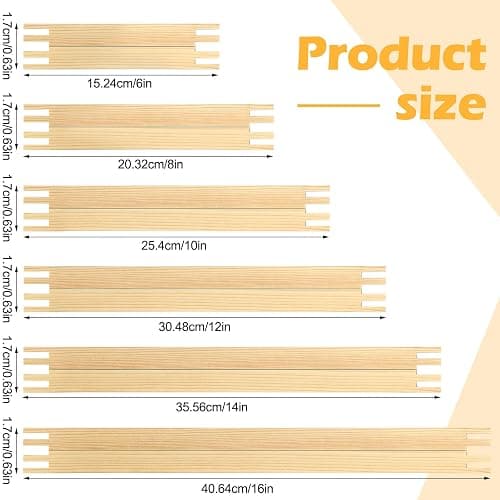 Hotop 6 Sets Stretcher Bars for Needlework 6 Sizes Wooden Canvas Stretcher Bars for Needlepoint Embroidery Stitch Frame Set Bundle with Crafts thumbnail 4