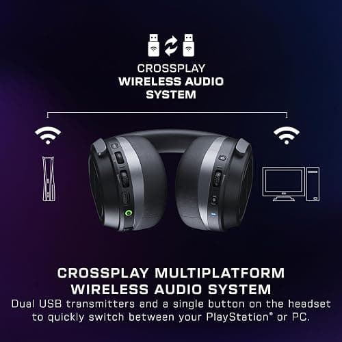 Turtle Beach Stealth 700 Gen 3 Wireless Multiplatform Amplified Gaming Headset for PS5, PS4, PC, Mobile – 60mm Drivers, AI Noise-Cancelling Mic, Bluetooth, 80-Hr Battery, Dual Transmitters – Black thumbnail 2