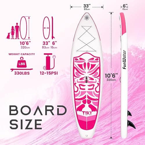 FunWater Inflatable Ultra-Light Stand Up Paddle Board for All Skill Levels with Premium SUP Paddleboard Accessories,Non-Slip Comfort Deck for Youth & Adults thumbnail 2