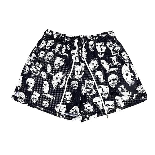 DIOTSR Mens Graphic Print Shorts Cool Mesh Basketball Shorts Casual Flat Front Shorts Summer Drawstring - Image 1