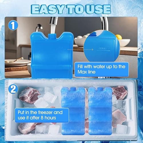 REDCAMP Bottle Ice Packs for Cooler, Resuable Rigid Insulated Contoured Freezer Pack for Breastmilk Beer Lunch, Long-Lasting Can Freezer Pack for Camping Beach, 2/4/6/8/12 Pack thumbnail 3