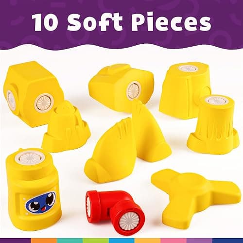 Blockaroo Magnetic Foam Building Blocks - 10-Piece Submarine, Bath Toys for Toddlers, Preschool Toys, Bathtub Toys, Sensory Toys, Blocks for Toddlers 3-5, Engineering Toys for Kids 3-5, Bath Blocks thumbnail 5
