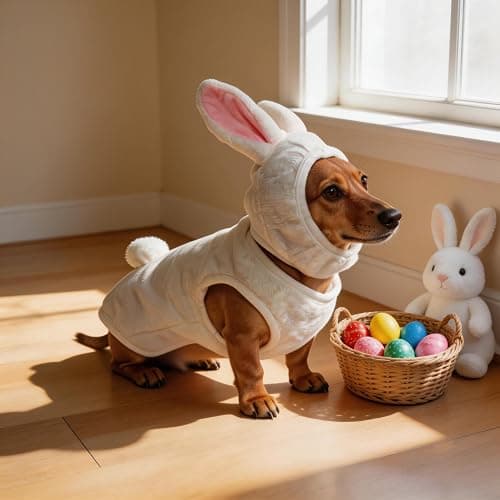 IOICYBF Pet Costume for Small Dogs Cats Halloween Hoodies Puppy Coat | Winter Pet Outfits Funny Pajamas Clothes for Christmas Party,White Bunny L thumbnail 6