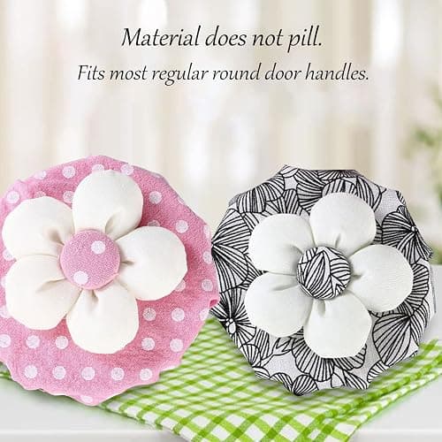 SkykS Door Knob Covers - 2 Pcs Soft Round Door Knob Protectors, Handcrafted with Cotton and Sponge, Anti-Slip (Pink) thumbnail 3