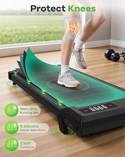 HomeFitnessCode Walking Pad Treadmill 7% Incline, Treadmills for Home, 2.5HP Portable Electric Under Desk Treadmill with LED Display & Remote, Adjustable Speed, No Assembly thumbnail 2