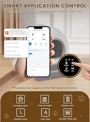 (2025) Self Cleaning Litter Box, Upgraded Robot Automatic Litter Box for Multiple Cats, 65L+9L Extra Large, Features Negative ion Sterilization and Deodorization, APP Control, 3 Rolls Litter Liners thumbnail 3