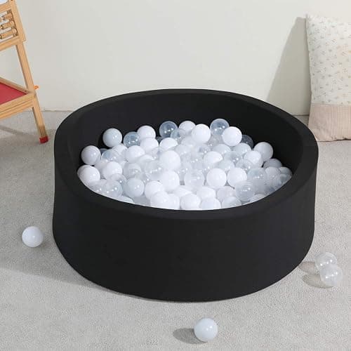 TRENDBOX Soft Foam Sponge Indoor Round Ball Pit Shipped from USA - Black thumbnail 5