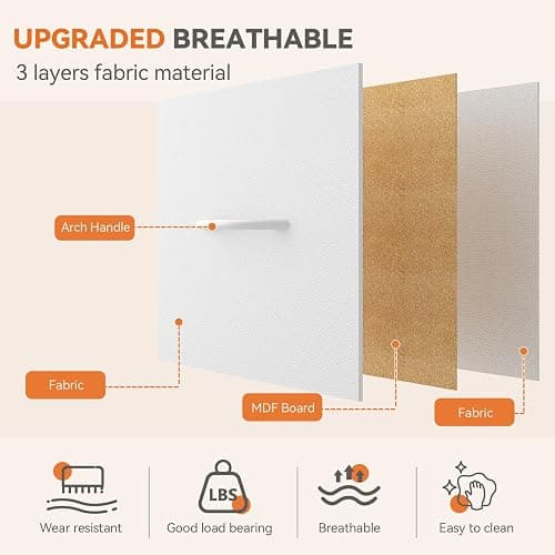 Sweetcrispy Dresser for Bedroom, 4 Drawer Storage Cabinet, Tall Nightstand | Small Fabric White Dresser for Closet, Chest of Drawers, Closet Organizer, Home Furniture, Sturdy Frame thumbnail 6