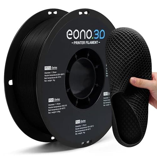EONO3D TPU Filament Matte 95A 1.75mm, 1kg - Shore 95A Flexible & Durable TPU, Matte Black,Low-Gloss Matte Finish, Minimal Layer Lines, for Phone Cases, Wearables & Functional Parts - Image 1