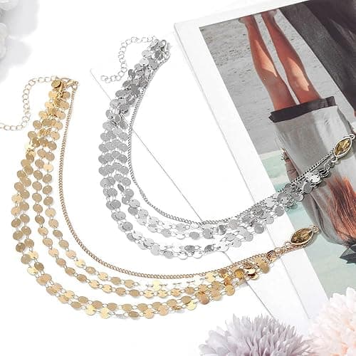 Yean Gold Sequins Head Chain Bohemian Hair Jewelry Headpiece Forehead Band Festival Headband Accessories for Women thumbnail 4