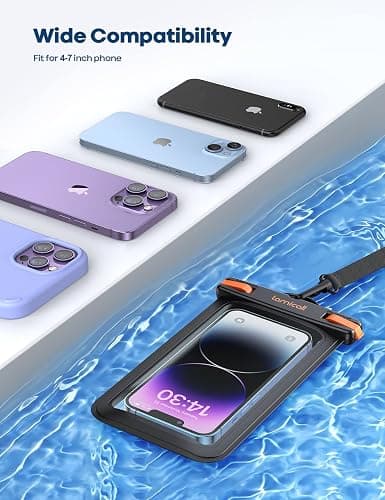 Lamicall Waterproof Phone Pouch Case - 2 Pack IPX8 Water Proof [Easy Lock & Heavy Duty] Cell Phone Dry Bag for iPhone 12 13 14 15 16 Pro Max, Samsung Galaxy S24 Ultra S23 Ultra, All 4-7" Cellphones thumbnail 6