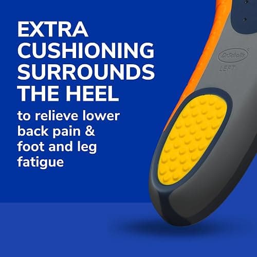 Dr. Scholl's Heavy Duty Support Insole Orthotics, Big & Tall, 200lbs+, Wide Feet, Shock Absorbing, Arch Support, Distributes Pressure, Trim to Fit Inserts, Work Boots & Shoes, Men Size 8-14, 2 Pairs thumbnail 6