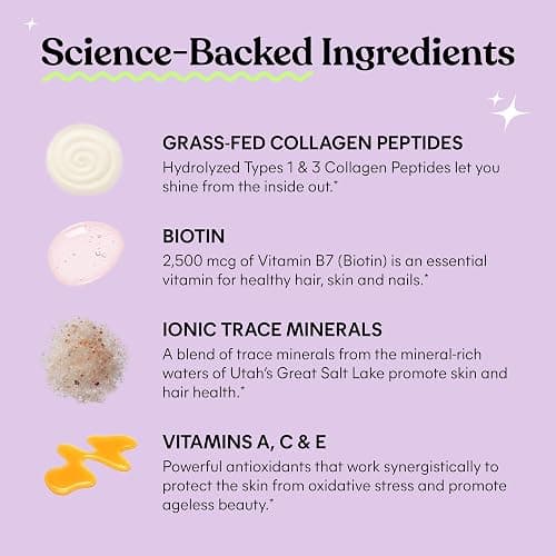 Lemme Glow Collagen Gummies for Strong Nails & Healthy Skin, 30-Day Supply | Strong hair & nails, Healthy Skin, Peptides, Biotin, Trace Minerals, Zinc, Vitamins A, C & E, Dairy & Gluten Free thumbnail 3