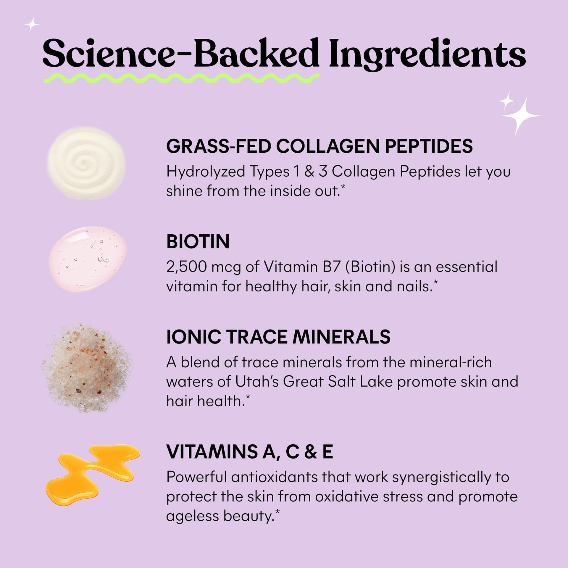 Lemme Glow Collagen Hair Gummies for Strong, Thick Hair & Reduced Shedding with Multi-Collagen Peptides, Biotin, Trace Minerals, Zinc, Vitamins A, C & E, Dairy & Gluten Free, Peach Flavor, 60 ct. thumbnail 3