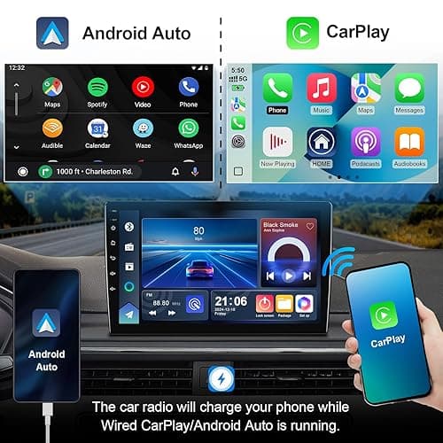 2+64G Android 14 Double Din Car Stereo for Ford Mustang 2015-2020 with 9 Inch Touchscreen Radio Built-in Wireless Carplay/Android Auto/GPS/Bluetooth/FM/AUX-in/Steering Wheel Controls/Backup Camera thumbnail 4