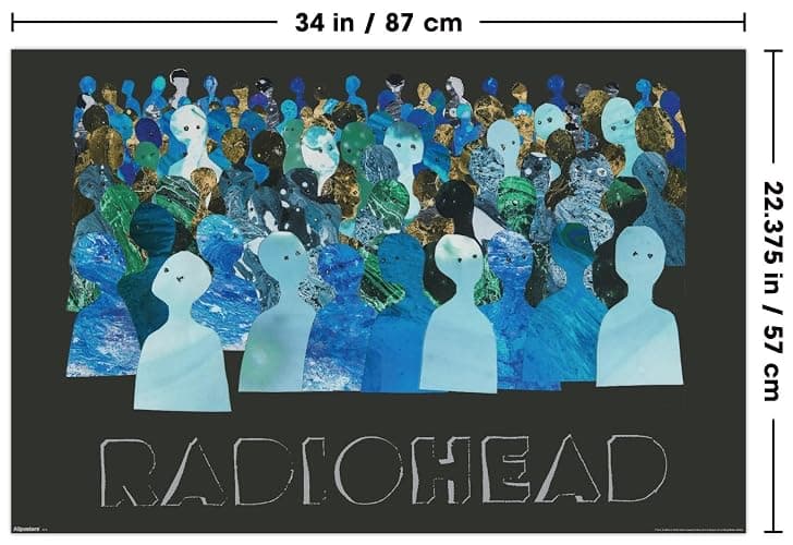Radiohead - Blue Crowd Silhouettes Wall Poster, 34L" x 22.4W", Unframed Version thumbnail 3