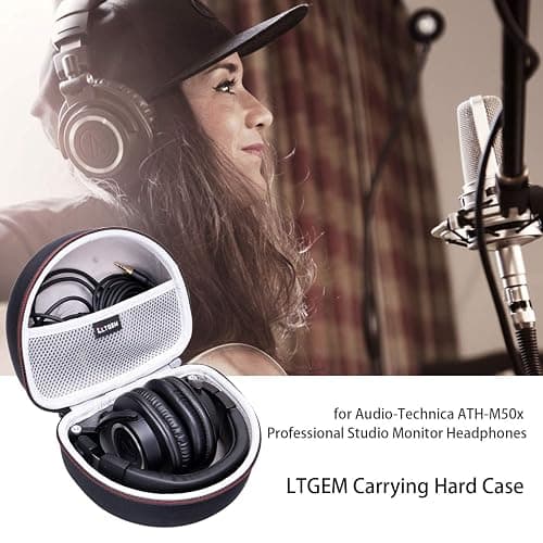 Headphone Case for Audio-Technica ATH-M30X / ATH-M50X / ATH-M40X / ATH-M50xBT2 / ATH-M50xBT2DS Headphones, Black+Grey thumbnail 7