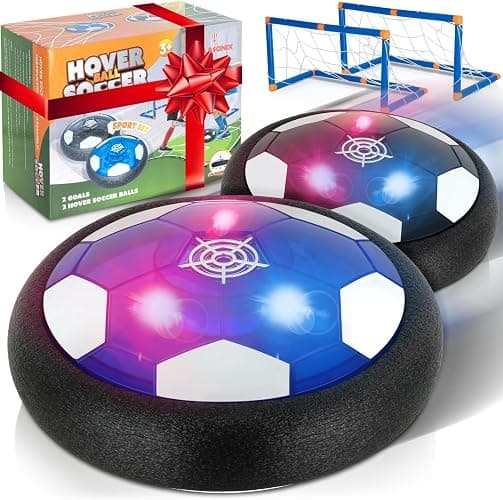 Hover Soccer Ball - Indoor Soccer Ball, Indoor Flying Toy Games (2 Floating Disk + 2 Goals) Boy Birthday Gifts, Indoor Silent Game | 4 in 1 Pack - Image 1