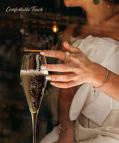 Champagne Flutes Glasses Set of 4, Hand Blown Crystal Wedding Flutes Glass, Ideal for Weddings, Anniversaries, Christmas, Special Days, 10.5 inch, 7.5 oz, Clear thumbnail 7