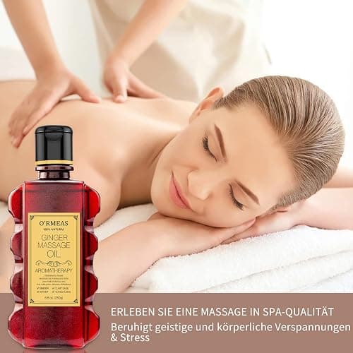 Ingwer Massageöl für Entspannen, Massieren Gelenkschmerzen Linderung massage öl Ginger Massage Oil Feuchtigkeitsspendendes Körperöl für Männer und Frauen 8,8 Unzen thumbnail 4