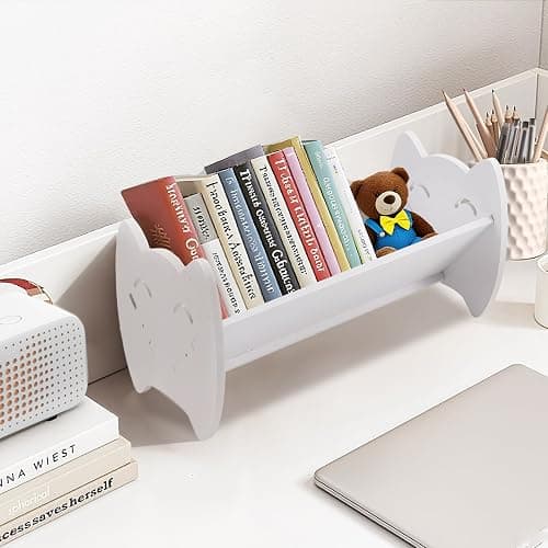GREENSAPPIRE Bookcase White Desktop Storage Rack Kids Bookshelf Storage | Display Rack for Bedroom, Study, Playroom, for Kids thumbnail 7