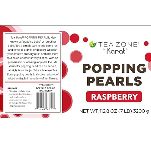 Tea Zone [7 Pounds] Raspberry POPPING PEARLS™ for Boba Tea Beverages, Sweets, Ice Cream Topping | B2063 thumbnail 8