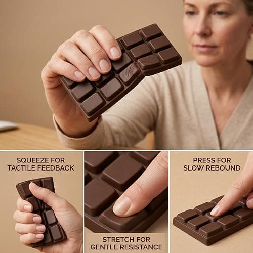 2Pcs Chocolate Squishy, Slow Rising for Sensory Quiet and Focus Support, Portable with Soft Feel and Realistic Design, Suitable for Study thumbnail 4