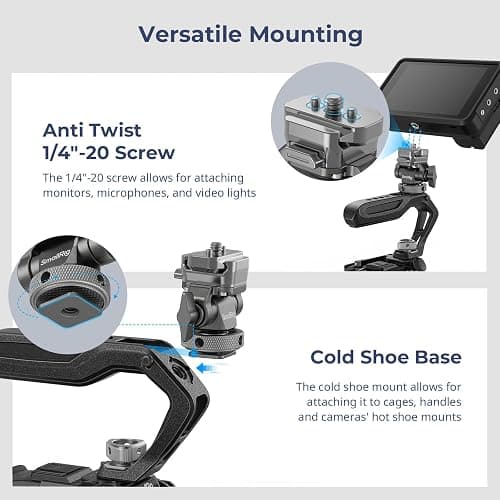 SmallRig HawkLock H21 Quick Release Monitor Mount with Cold Shoe Mount, Swivel and Tilt Adjustable Monitor Holder with 1/4"- 20 Screw, Dual Anti-Twist Design, for Ninja V and V+ Monitors thumbnail 6