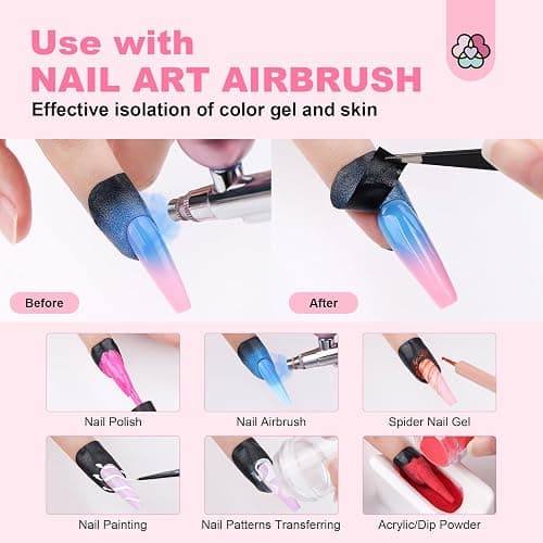 SAVILAND Nail Polish Protector for Fingers: 100PCS U V Protection U-Shaped Nail Protector Cuticle Protector for Nails Painting Peel Off Nails Tape for Airbrush Gel Polish Nail Art thumbnail 5