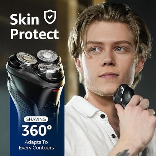 rategist Cordless Electric Razor for Men: 3-in-1 Shaver for Beard/Nose/Sideburns - IPX7 Waterproof Travel Kit - Turbo Speed & Precision Blades thumbnail 6