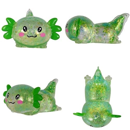 Puffwize Axolotl Squishy Toy, Cute Slow Rising Fidget Toy for Stress Relief, Soft Squeeze Sensory Toy for Kids and Adults, Handheld Stress Ball for Anxiety and Focus(Green) thumbnail 7