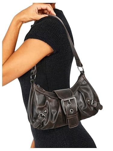Verdusa Women's Y2k Purse Goth Handbag Buckle Punk Hobo Shoulder Bag Clutch Purses Bags thumbnail 2