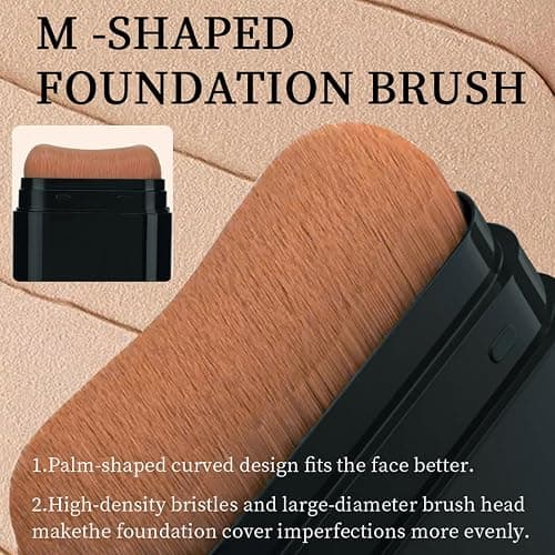 Foundation Stick, 2 in 1 Dual-Ended Long-Lasting Concealer Foundation Stick, Face Contouring foundation with Brush, Full Coverage Matte Finish for Face Makeup(02#NATURAL) thumbnail 4