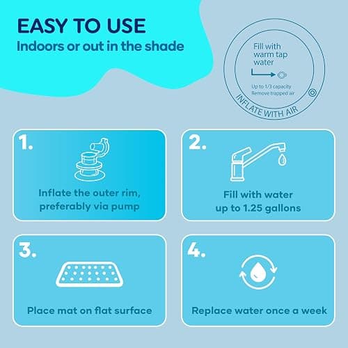 TT TUMMYTIMEZ Premium Tummy Time Water Mat, Extra Large Multi-Stage Activity Center Promoting Baby Motor & Sensory Development, Inflatable Playmat Visual Stimulation Gift Infants Toddlers Boys Girls thumbnail 9