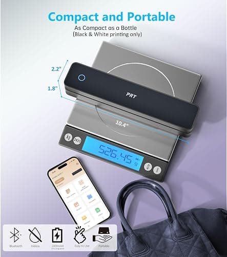 MT660 Tattoo Stencil Printer with 10pcs Transfer Paper, Wireless Thermal Tattoo Transfer Printer, Bluetooth Portable Tattoo Machine for Beginners, iOS, Android, Laptop for Car, Office, Home, Black thumbnail 2