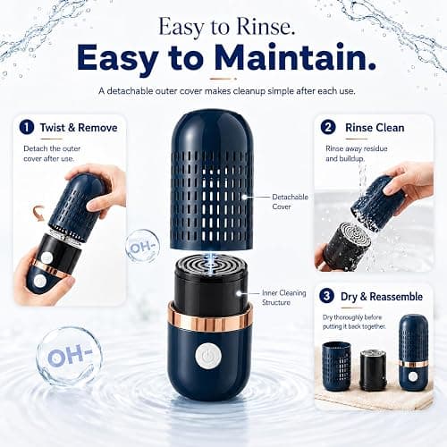 PurePod Produce Cleaner, 3-Minute Fruit and Vegetable Cleaner with OH-Ion Technology, One-Touch Auto Stop, Cordless Rechargeable IPX7 Food Washer for Meat, Seafood, Rice & Grains thumbnail 7