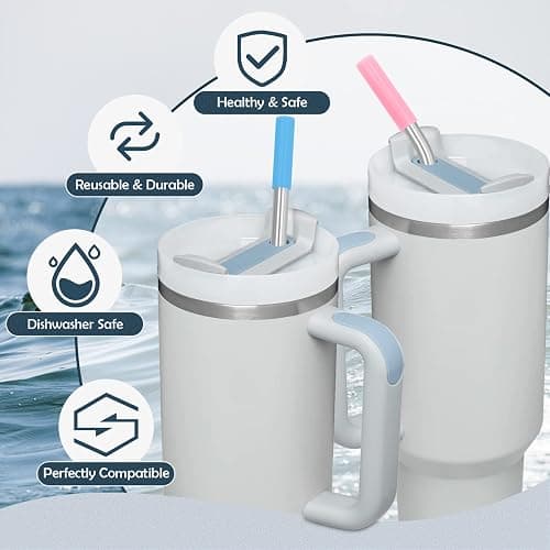 Stainless Steel Replacement Straws for Stanley Adventure Travel Tumbler (6 Straws with Tips for 40oz) thumbnail 3