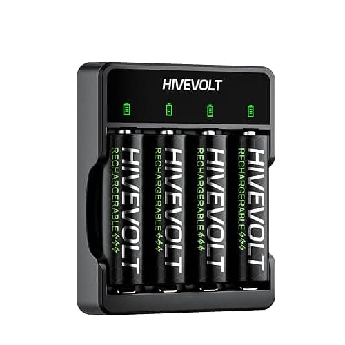 Rechargeable AA Batteries with Charger, High Capacity 2800mAh Ni-MH Double A Battery, 4 Count - Image 1