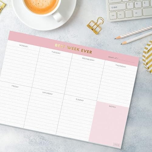 Sweetzer & Orange Weekly To Do List Pad. Gold Foil 7 days Planner with Daily Roadmap Agenda Squares. 7x10” Day Workbook 2025 - Student Blueprint, Work Manual, and Checklist Note Pad thumbnail 5