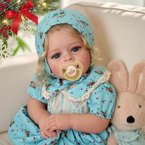 JIZHI Lifelike Reborn Baby Dolls - 18 Inch Realistic-Newborn Baby Dolls Blond Girl Handmade Real Life Baby Dolls with Clothes for Kids Age 3+ thumbnail 8