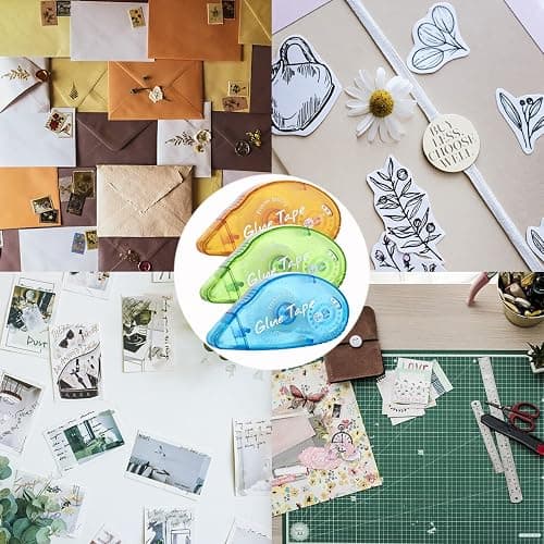 XUXU 6 Pack Double Sided Tape Roller, Scrapbooking Tape, Permanent Adhesive Tape Dispenser Runner for Crafts and Arts Projects, Photo-Safe, 0.3-inch by 315-Inch thumbnail 5
